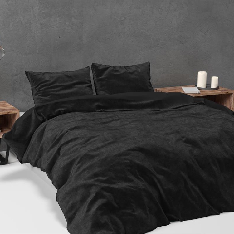 Sleeptime Dekbedovertrek Velvet Uni Black-1-persoons (140 x 200/220 cm) Top Merken Winkel